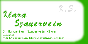 klara szauervein business card